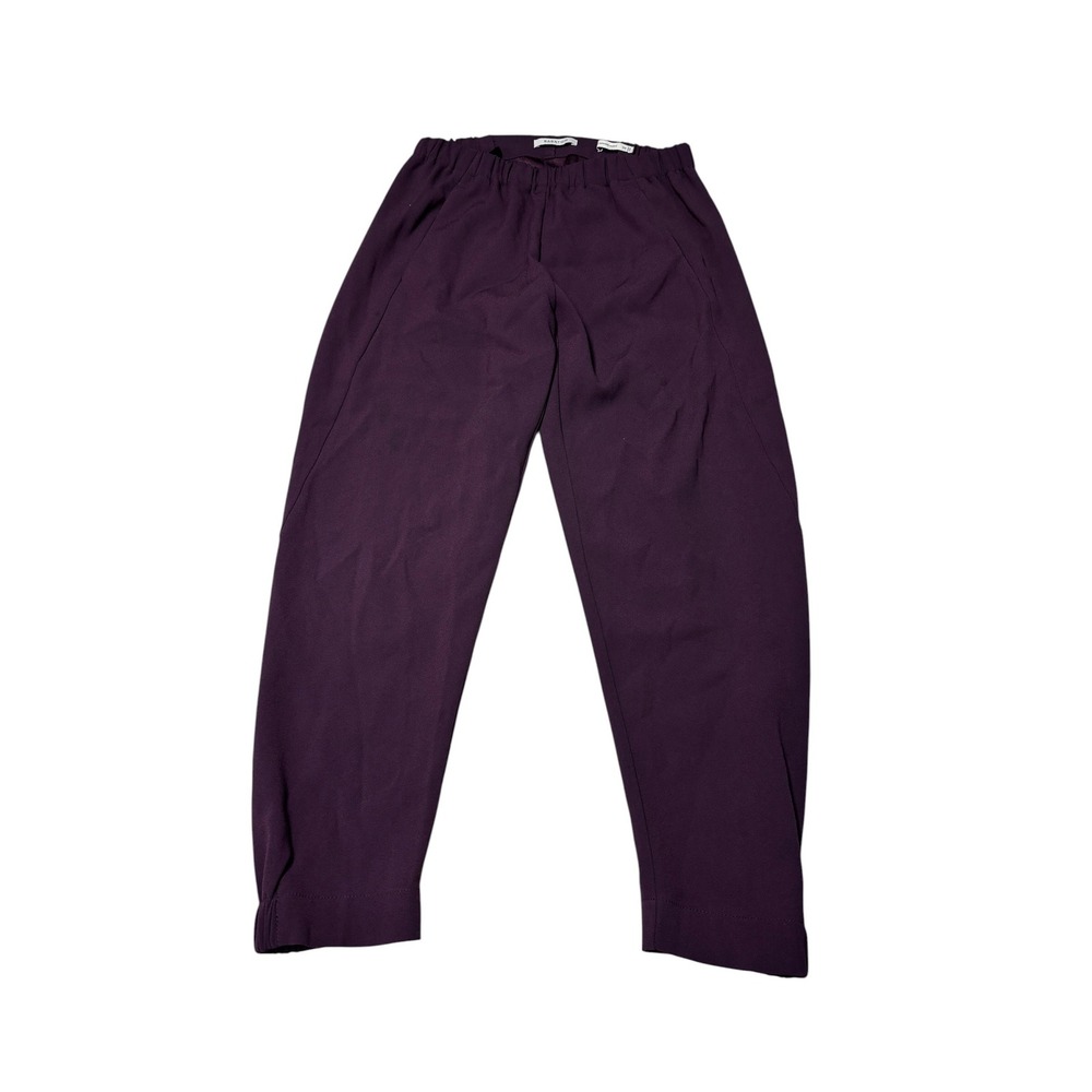 Aritzia Babaton Japanese Fabric Tapered Pants Purple Elastic Waist XS W26 L24